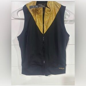 Y2K, bling, bebe Sport Black and Gold Tank Top